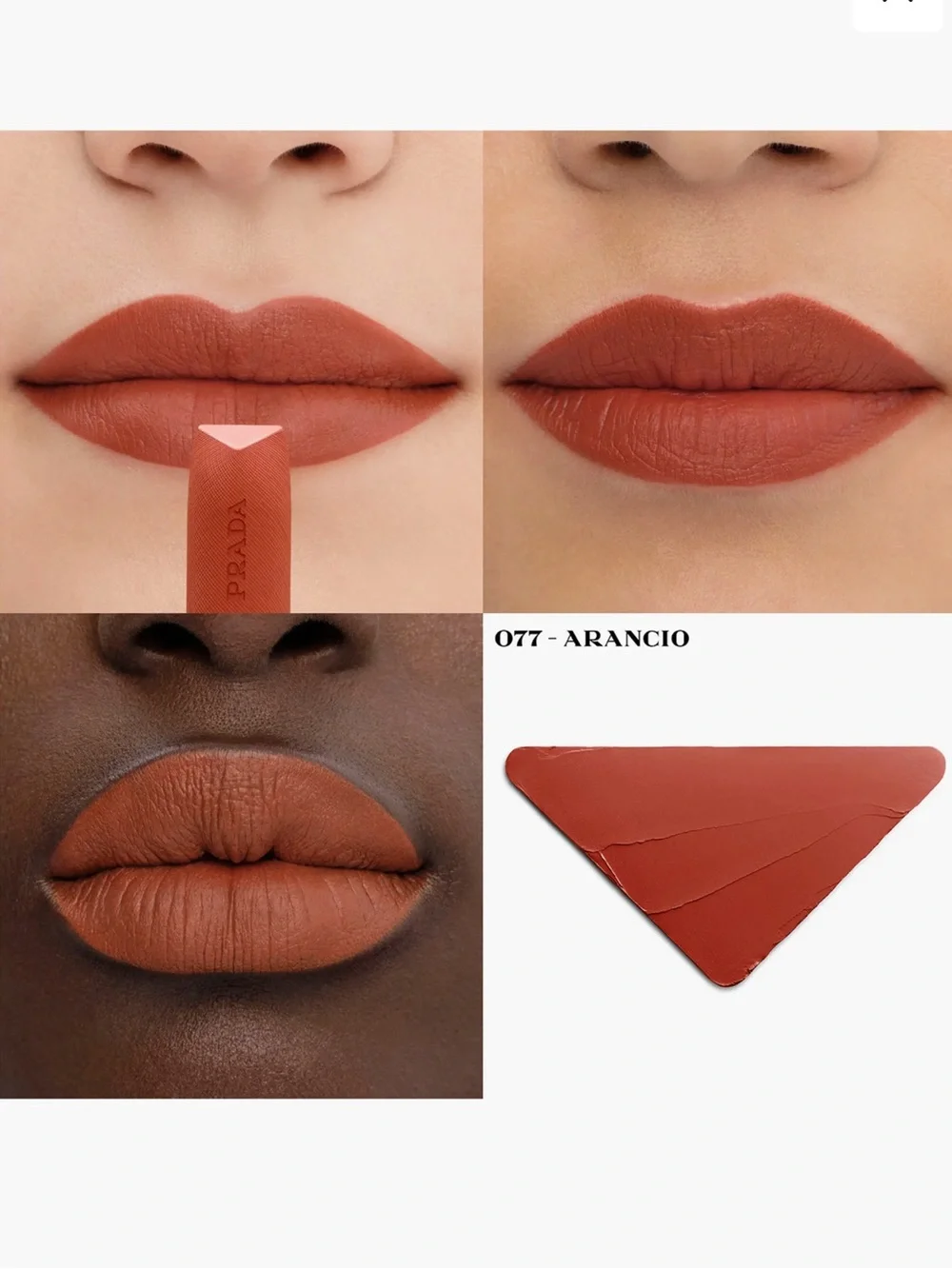 Prada Monochrome Hyper Matte Refillable Lipstick — O 77 Arancio NEW IN BOX✨